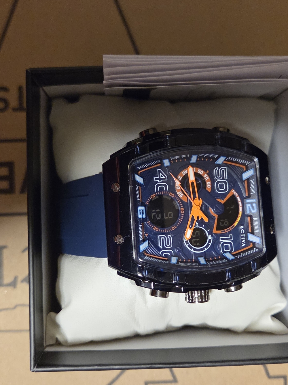 Blue and Orange Sport Chronograph Men's Watch